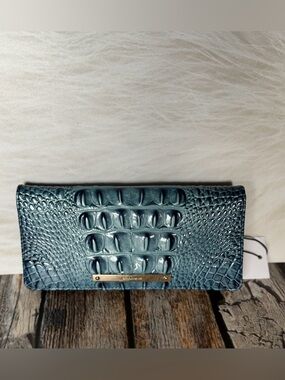 Brahmin ADY Leather Wallet RETRO BLUE OMBRE NWT Price Firm